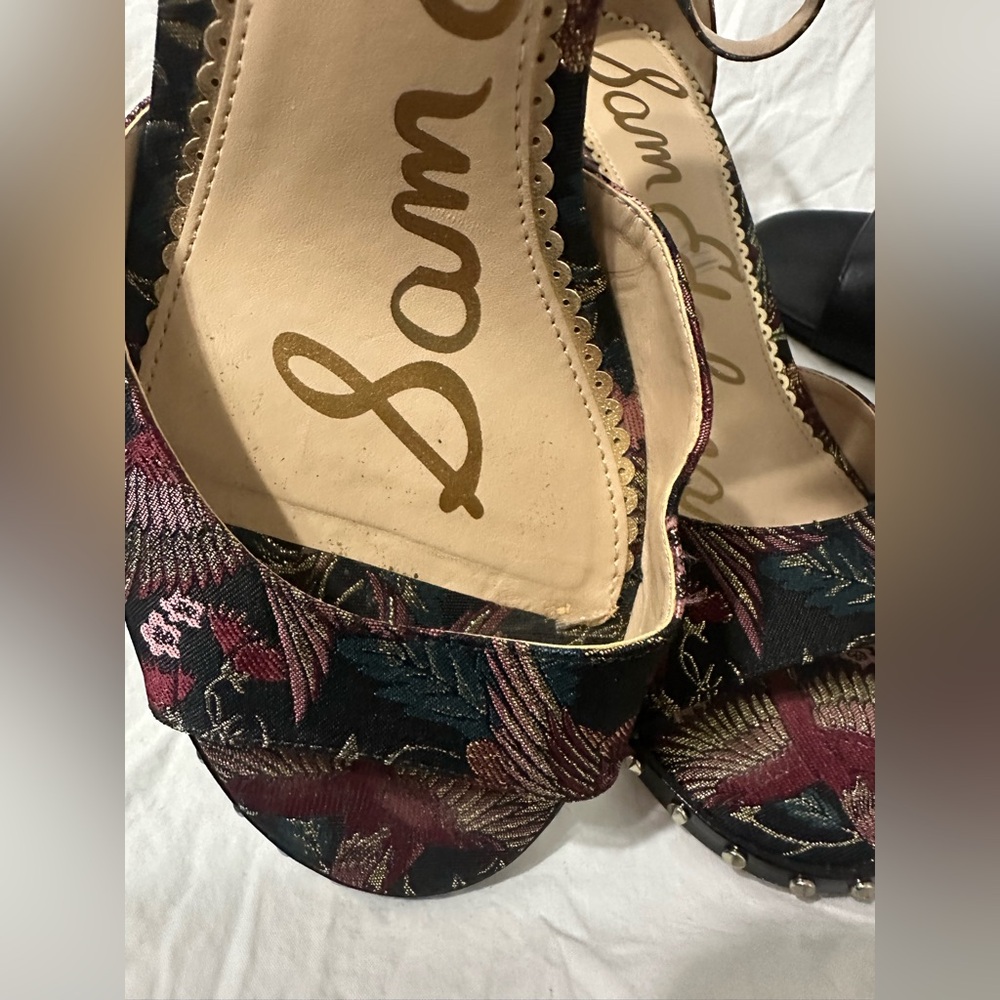 Sam Edelman Women's Floral Ankle Strap Heels - Picture 8 of 8